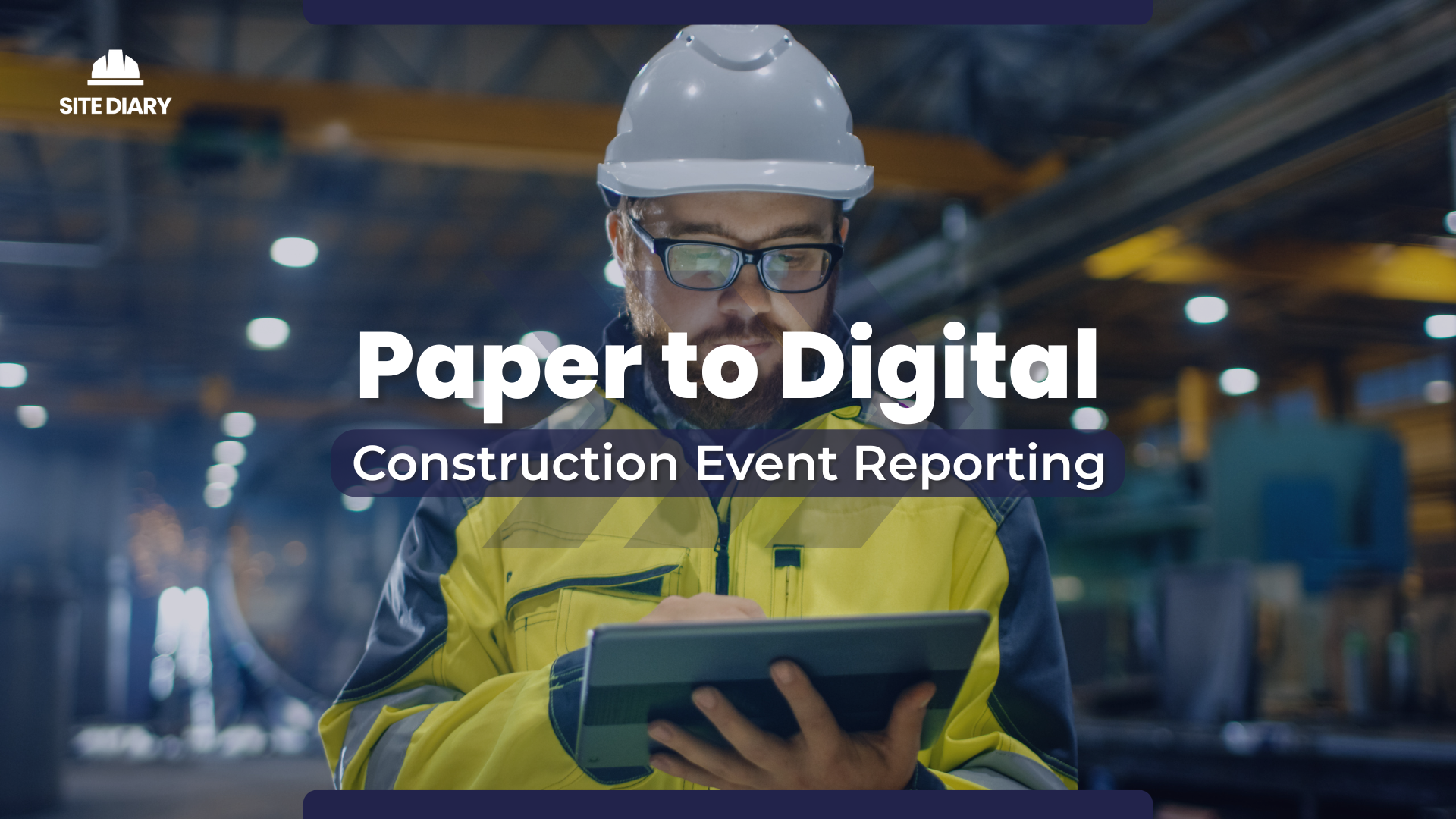 Industrial engineer working on site diary