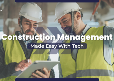 Two construction workers managing their operations with site diary