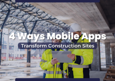 Two workers on site, recording activities on Site Diary